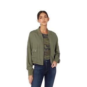 Jack By BB Dakota Olive Green Zip Bomber Jacket Utility Pockets Size XS